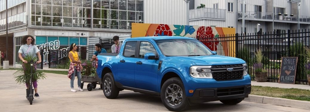 2022 Ford Maverick parked on the sideway with people around