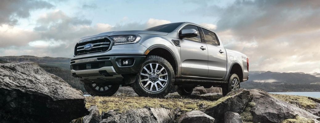 2022 Ford Ranger parked on rocks