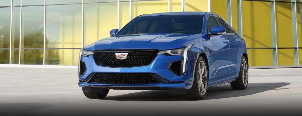 2022 Cadillac CT4 V parked in blue