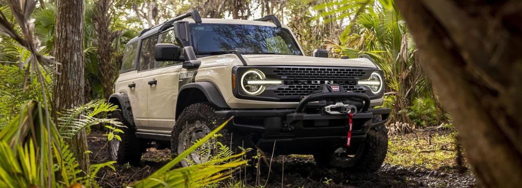 A 2022 Ford Bronco amidst the wilderness