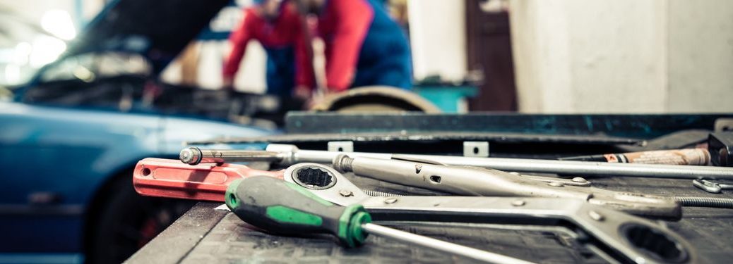 Close-up image of mechanical tools