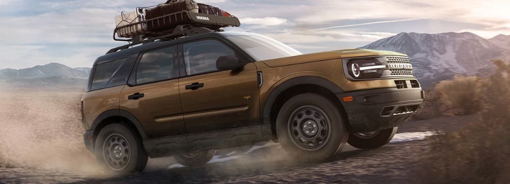 Side view of a brown 2022 Ford Bronco Sport.