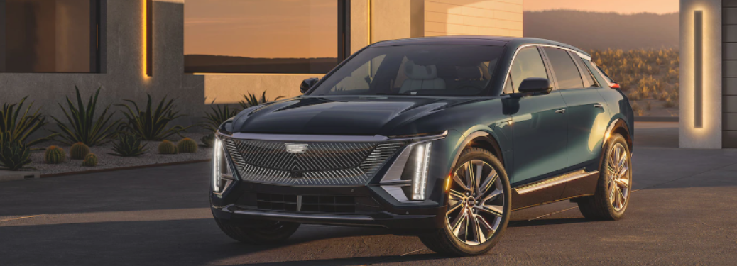 2024 Cadillac LYRIQ parked in front of a building