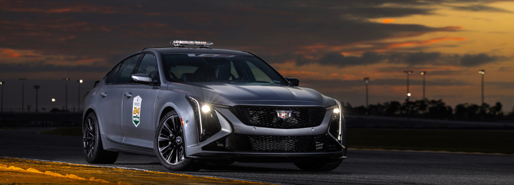 2025 Cadillac CT5-V Blackwing on the road during the evening