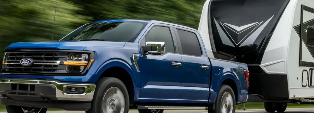 side view of the 2024 Ford F-150 towing