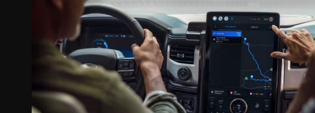dashboard view of a Ford