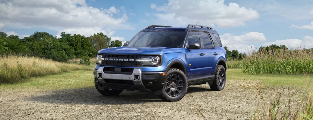 Front-quarter view of the 2026 Ford Bronco Sport Blue
