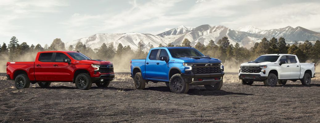 Three 2026 Chevrolet Silverado trucks