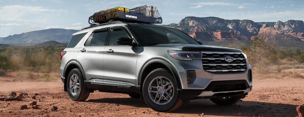 2025 Ford Explorer side and front view