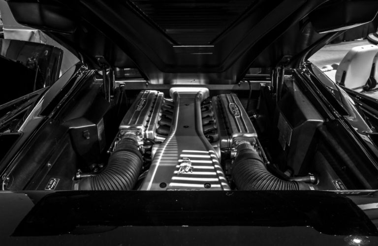 under the hood image of a Lamborghini