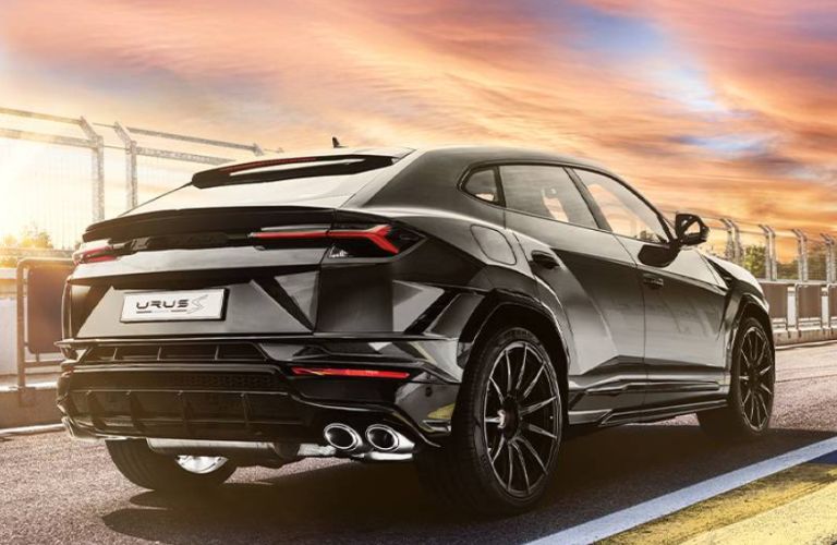 rear and side view of a Lamborghini Urus