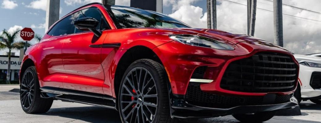 front and side view of a pre-owned Aston Martin