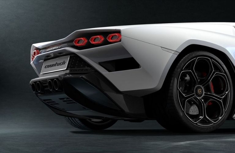 close up of the rear of a Lamborghini