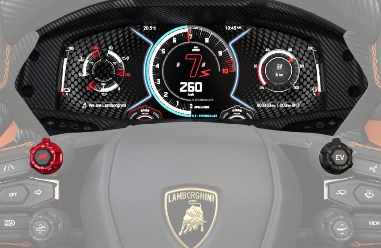 instrument cluster of the 2025 Lamborghini Revuelto