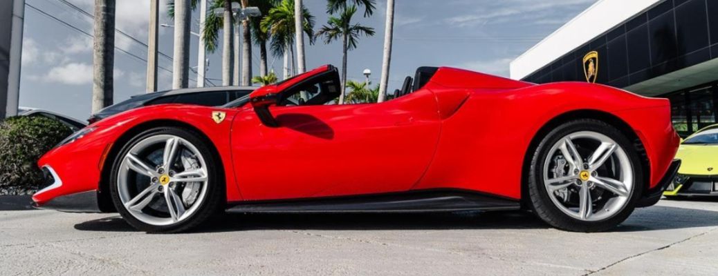 side view of a pre-owned Ferrari