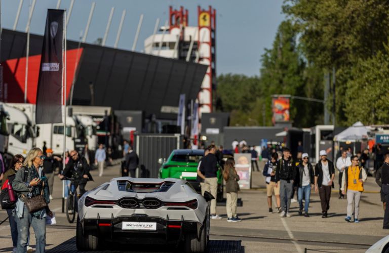 Lamborghini and peope at the Imola Circuit