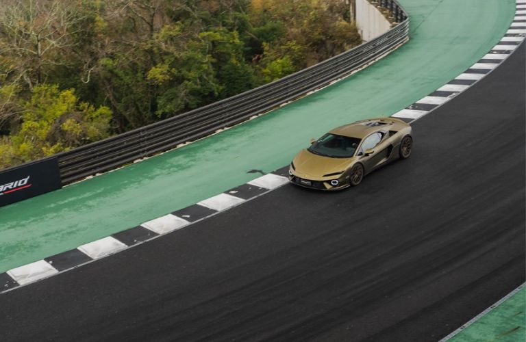 top view of a Lamborghini on a track