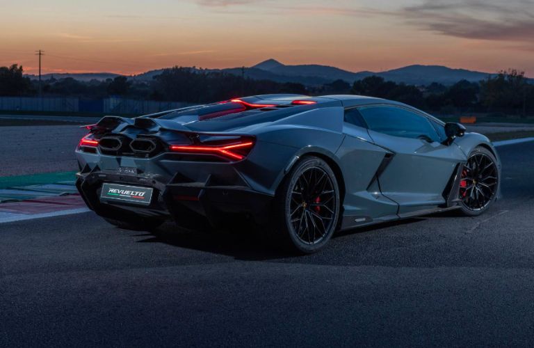 rear and side view of a Lamborghini Revuelto