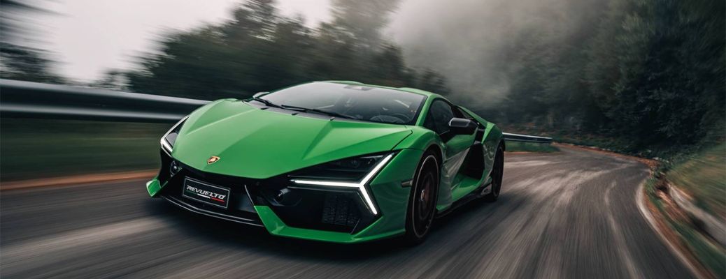 2026 Lamborghini Revuelto Green on the road