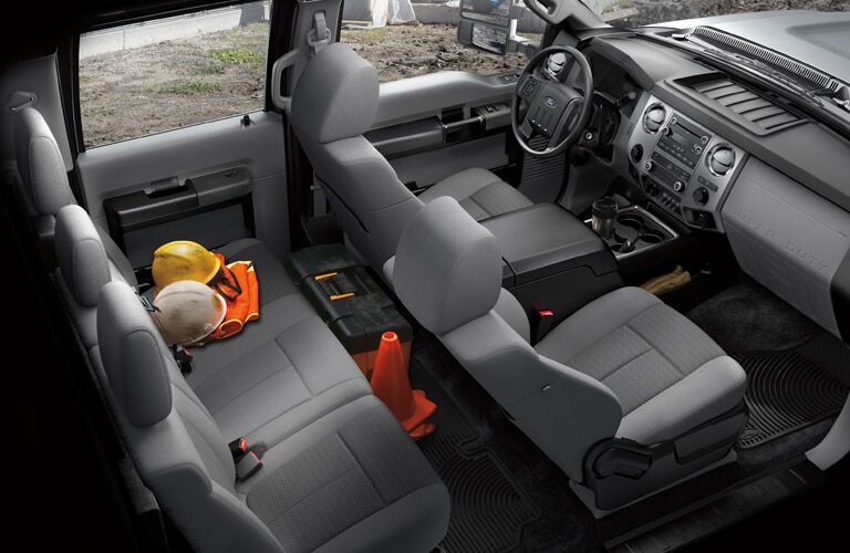 Two rows of seating inside 2016 Ford Super Duty