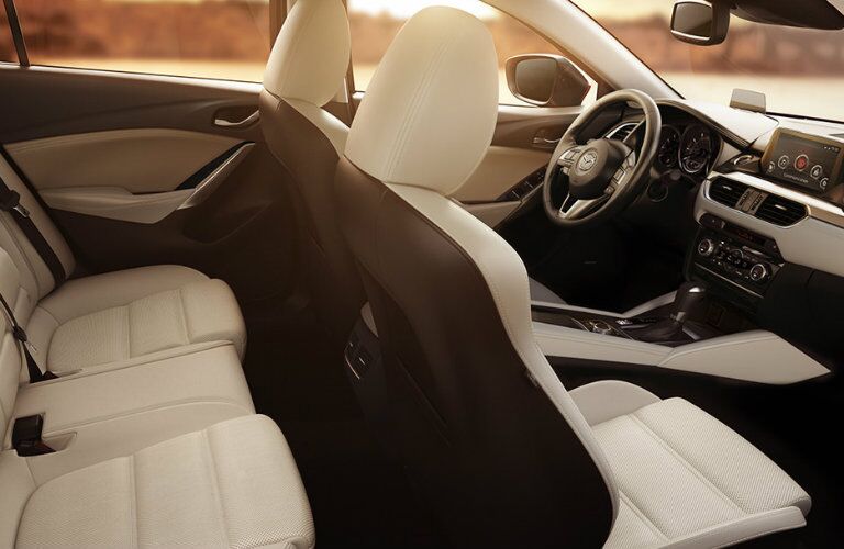 2016 mazda6 with two tone white and black seats