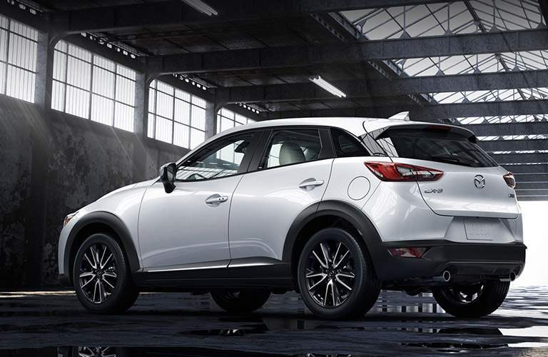 White 2018 Mazda CX-3 Parked in a Large Garage