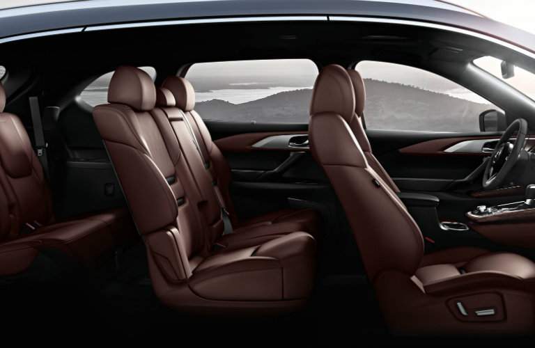 Steering Wheel and Brown Seats of 2018 Mazda CX-9