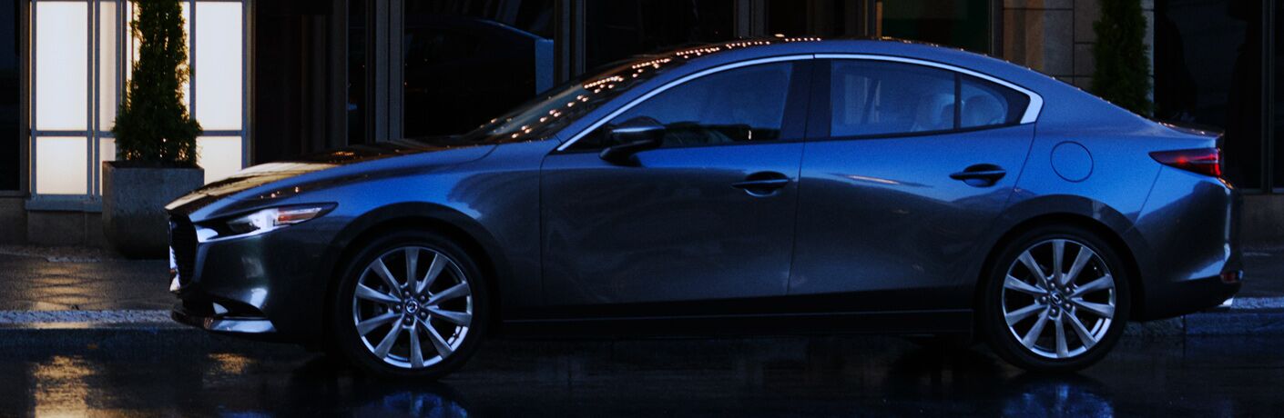 Side view of grey 2019 Mazda3