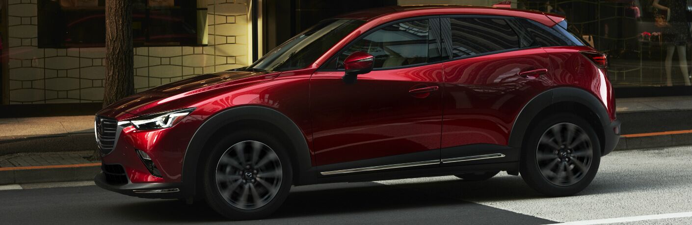 Side View of Maroon 2019 Mazda CX-3