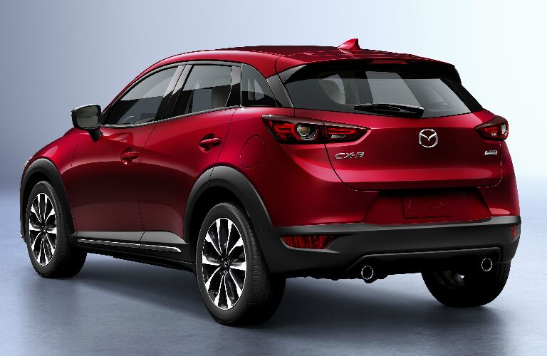 Rear View of Red 2019 Mazda CX-3
