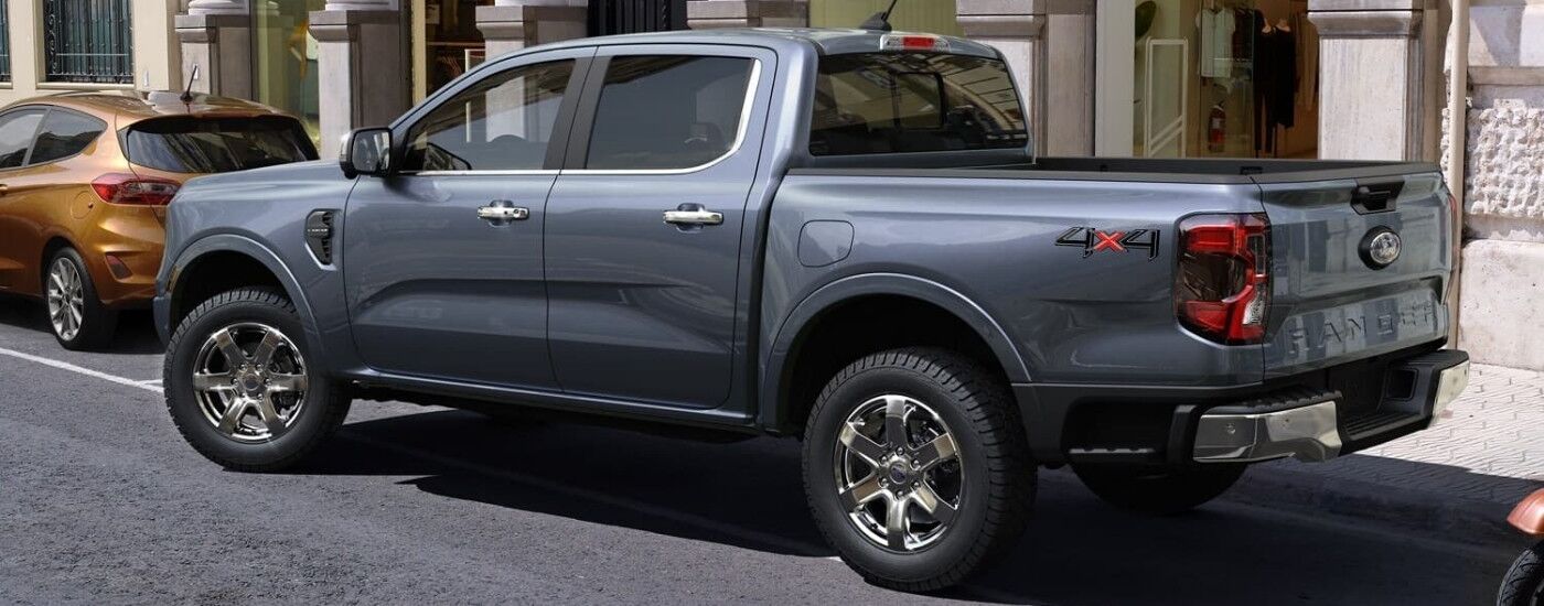 Grey 2024 Ford Ranger parked on a city street