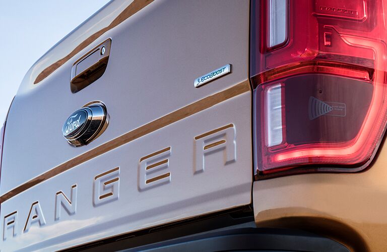 Tailgate and nameplate of 2019 Ford Ranger
