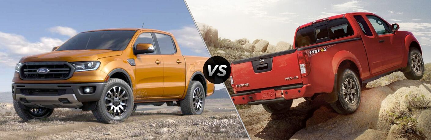 2019 Ford Ranger and Nissan Frontier models in comparison image