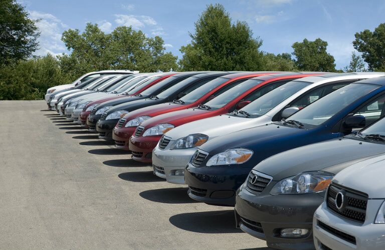 cars lined up in a row
