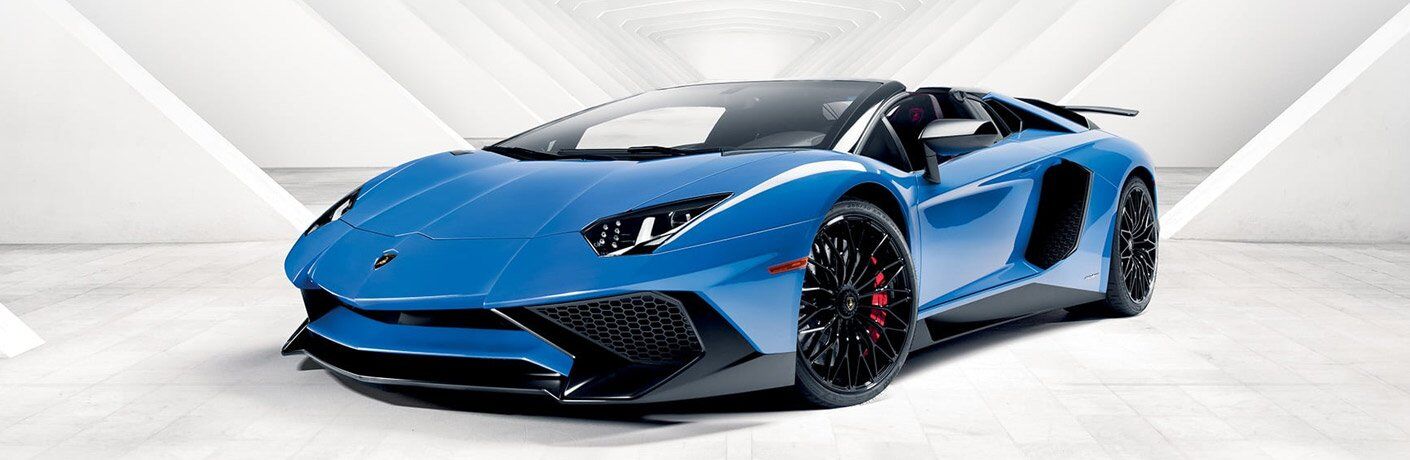 2017 Lamborghini Aventador Superveloce Roadster Blue Exterior on Display
