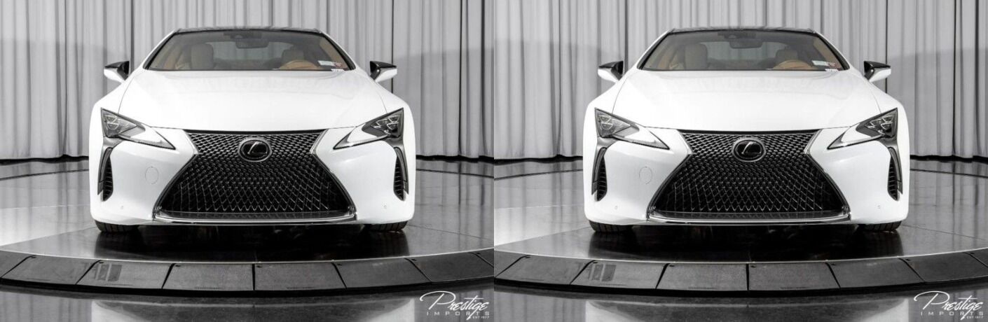 2018 Lexus LC white front and back view