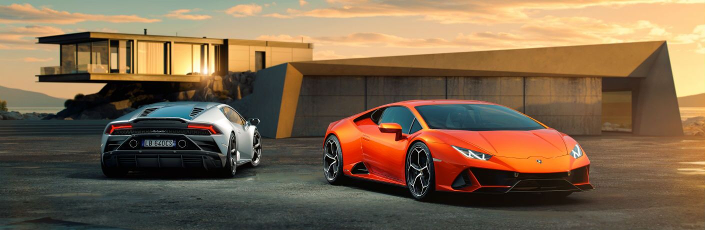 2019 Lamborghini Huracan EVO Exterior Passenger Side Front & Rear Angles