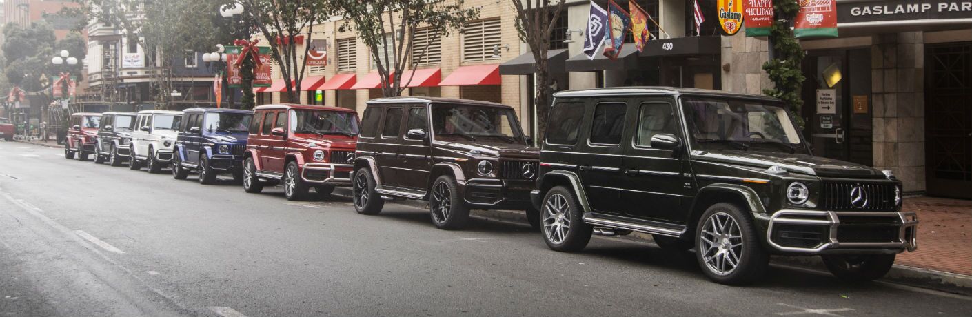 2019 Mercedes-Benz G-Class Lineup Exterior Passenger Side Front Profiles
