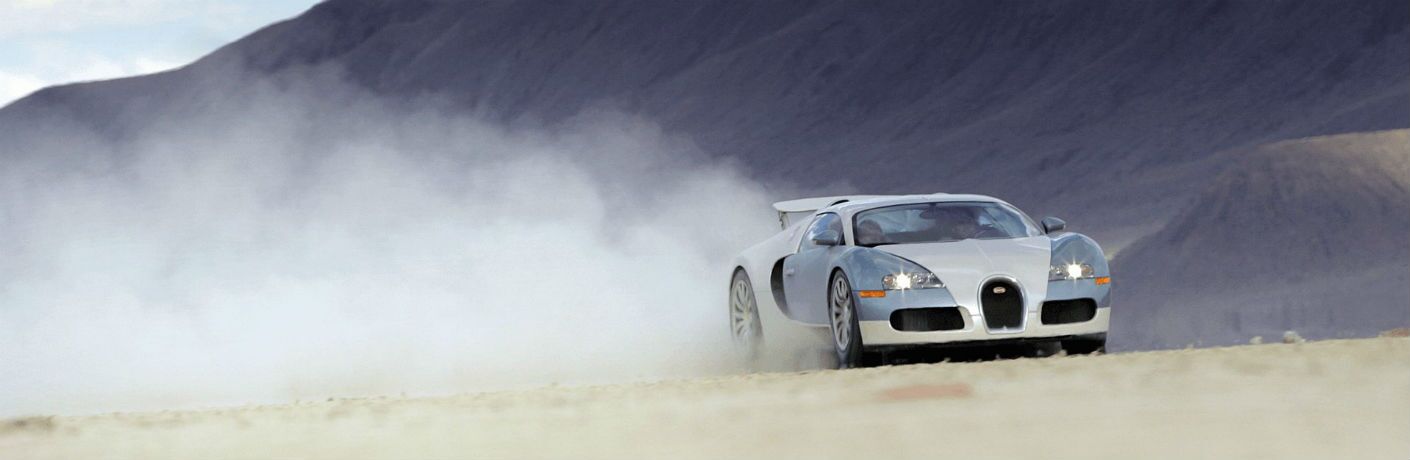 Bugatti Veyron Exterior Passenger Side Front Angle Blowing Smoke