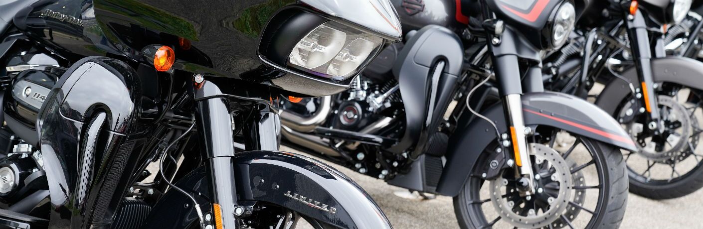 Close-up of Harley-Davidson Motorcycles