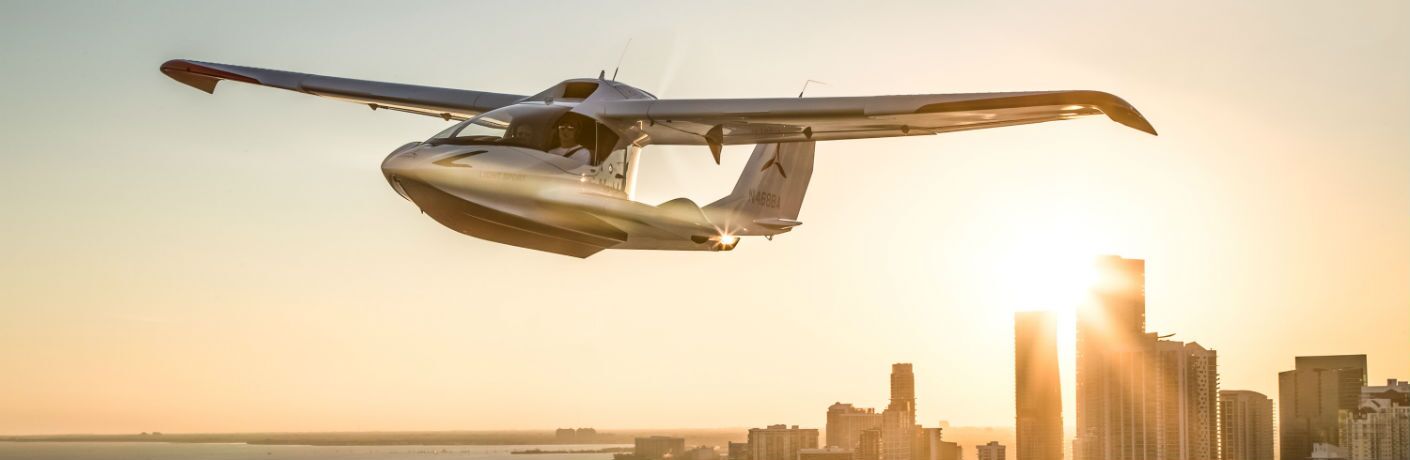 ICON A5 Aircraft Flying in the Bahamas