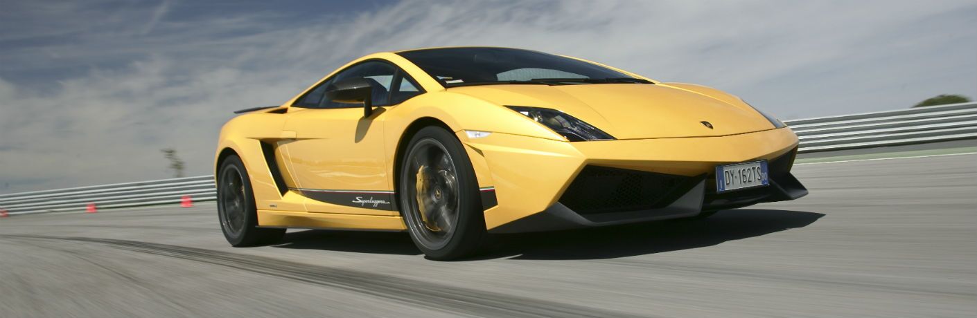Yellow Lamborghini Gallardo Superleggera Exterior Passenger Side Front Angle