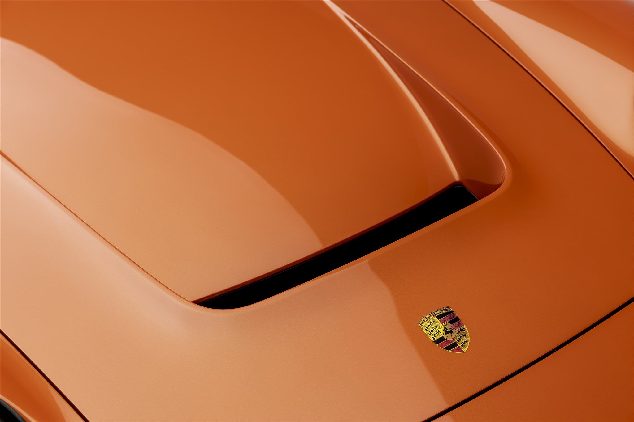 Porsche Turbo model orange paint close up