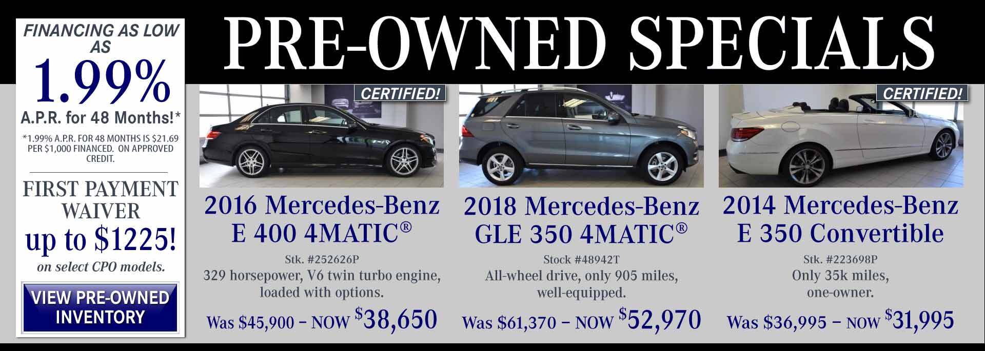 Pre-Owned Specials Pre-Owned Specials