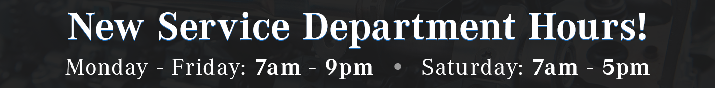 Service Department Hours Service Department Hours