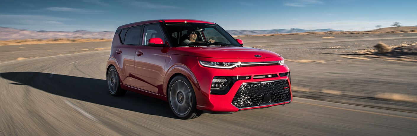 2020 Kia Soul red side view