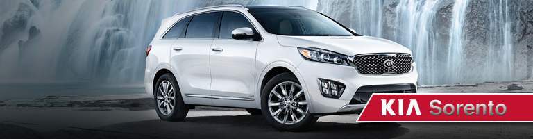 Kia Sorento with a waterfall background