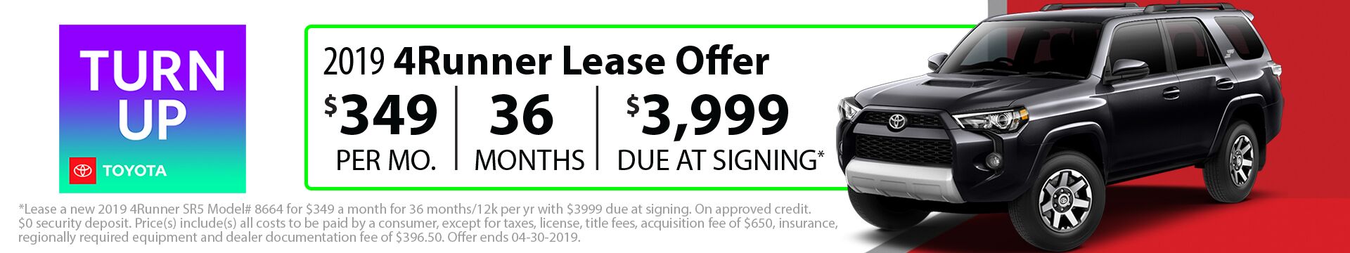 2019 4Runner Lease 2019 4Runner Lease