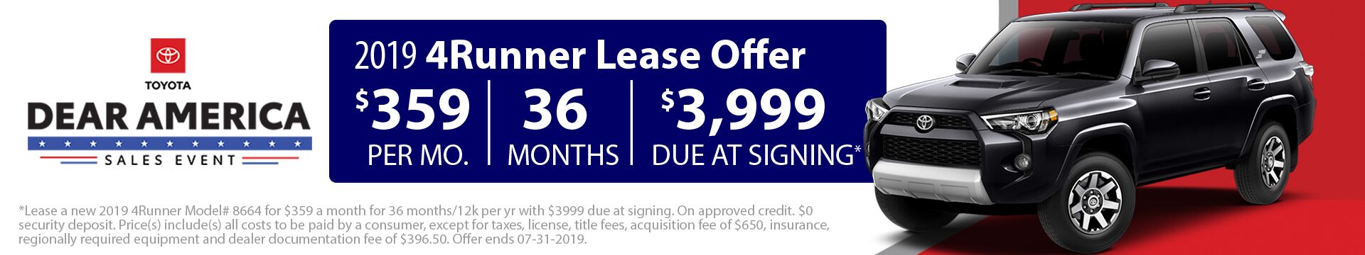 2019 4Runner Lease 2019 4Runner Lease