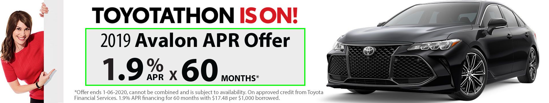 2019 Avalon 1.9% x 60 months Special Finance Offer 2019 Avalon 1.9% x 60 months Special Finance Offer